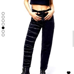 Barbed wire mom dungarees size 10 us Disturbia goth kill star punk